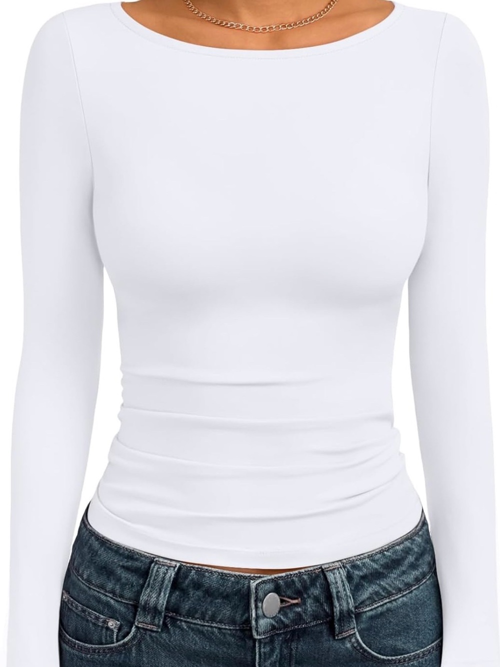 Trendy Queen White Long-Sleeve Top Size XL